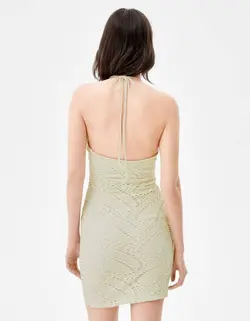 پیراهن کوتاه زنانه کرم برشکا