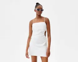 پیراهن کوتاه زنانه کرم برشکا