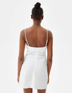 پیراهن کوتاه زنانه کرم برشکا