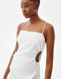 پیراهن کوتاه زنانه کرم برشکا