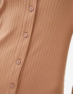 پیراهن میدی زنانه شتری برشکا