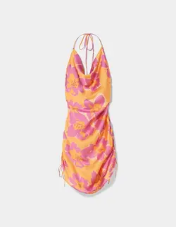 پیراهن کوتاه زنانه نارنجی برشکا