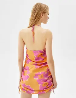 پیراهن کوتاه زنانه نارنجی برشکا