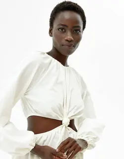 پیراهن کوتاه زنانه کرم برشکا