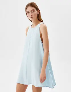 پیراهن کوتاه زنانه آبی برشکا