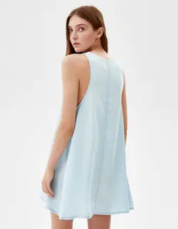 پیراهن کوتاه زنانه آبی برشکا