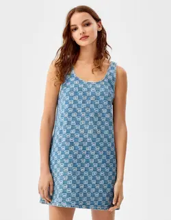 پیراهن کوتاه زنانه آبی برشکا