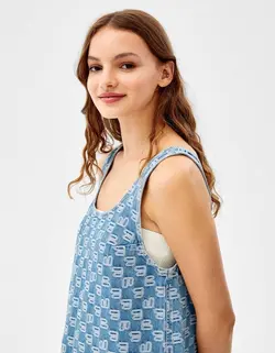 پیراهن کوتاه زنانه آبی برشکا