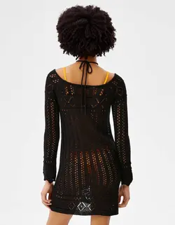 پیراهن کوتاه زنانه سیاه برشکا