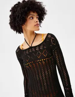 پیراهن کوتاه زنانه سیاه برشکا