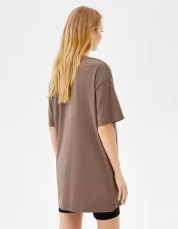 پیراهن کوتاه زنانه قهوه ای برشکا