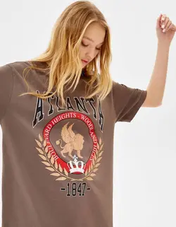 پیراهن کوتاه زنانه قهوه ای برشکا