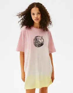 پیراهن کوتاه زنانه صورتی برشکا