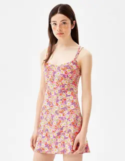 پیراهن کوتاه زنانه صورتی برشکا