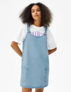 پیراهن کوتاه زنانه آبی برشکا