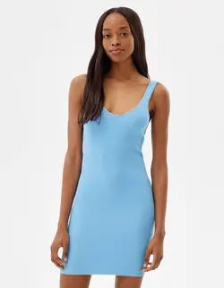 پیراهن کوتاه زنانه آبی برشکا