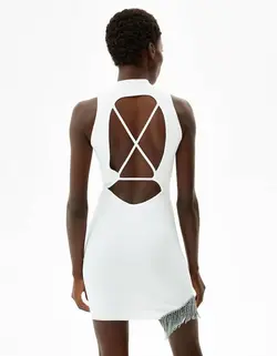 پیراهن مجلسی زنانه سفید برشکا