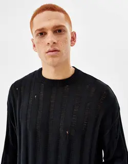 پلیور|ژاکت مردانه سیاه برشکا