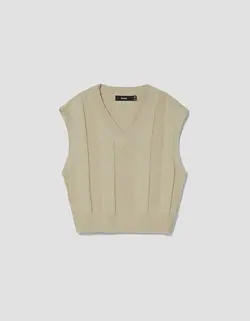 پافر بدون آستین|جلیقه مردانه کرم برشکا