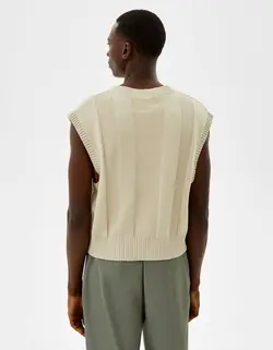 پافر بدون آستین|جلیقه مردانه کرم برشکا