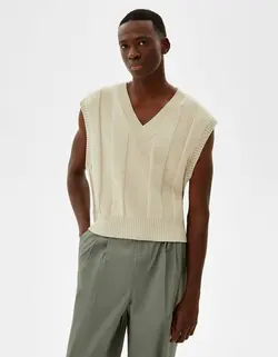 پافر بدون آستین|جلیقه مردانه کرم برشکا