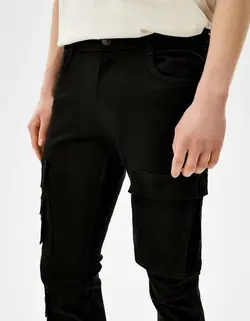 شلوار شش جیب مردانه سیاه برشکا