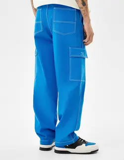 شلوار شش جیب مردانه آبی برشکا