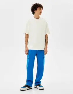 شلوار شش جیب مردانه آبی برشکا