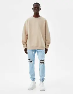 شلوار جین جاگر مردانه آبی برشکا