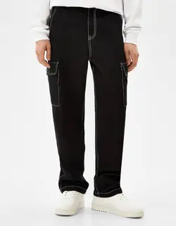 شلوار شش جیب مردانه سیاه برشکا