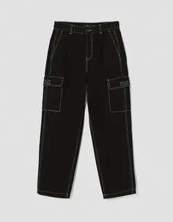 شلوار شش جیب مردانه سیاه برشکا