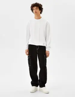 شلوار شش جیب مردانه سیاه برشکا