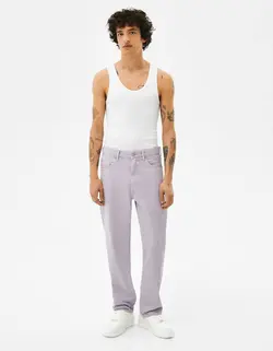 شلوار جین گشاد مردانه بنفش برشکا