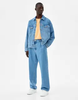 شلوار جین گشاد مردانه آبی برشکا