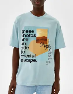 تی شرت مردانه آبی برشکا