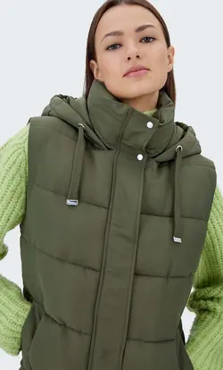 کاپشن پافر زنانه خاکی استرادیواریوس