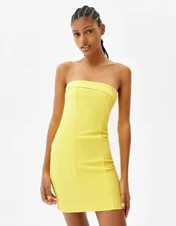 پیراهن کوتاه زنانه زرد برشکا