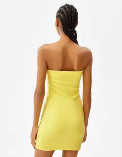 پیراهن کوتاه زنانه زرد برشکا