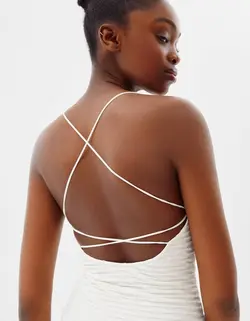 پیراهن مجلسی زنانه کرم برشکا