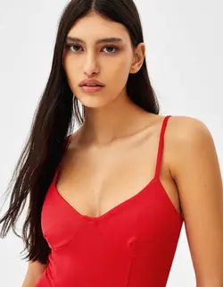 پیراهن مجلسی زنانه قرمز برشکا