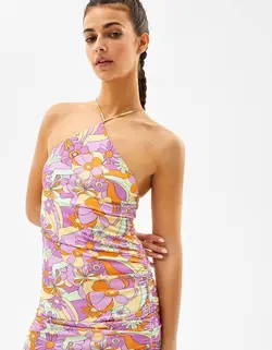 پیراهن مجلسی زنانه نارنجی برشکا