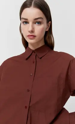 شومیز زنانه قهوه ای استرادیواریوس