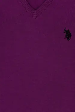 پلیور یقه هفت دخترانه بنفش یو اس پولو