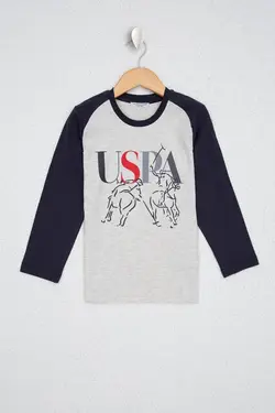 ست لباس راحتی پسرانه رنگ بژ ملاز یو اس پولو