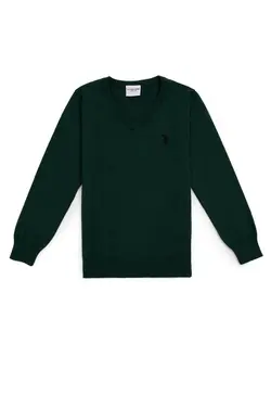 پلیور یقه هفت پسرانه سبز یو اس پولو