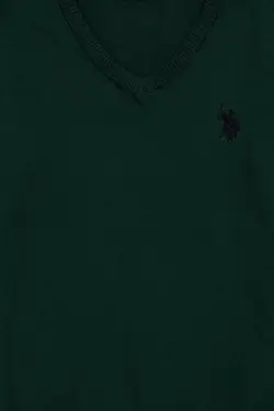 پلیور یقه هفت پسرانه سبز یو اس پولو