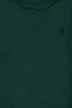 پلیور یقه گرد پسرانه سبز یو اس پولو