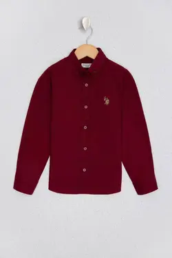 پیراهن پسرانه رنگ زرشکی یو اس پولو