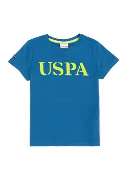 تی شرت یقه گرد پسرانه آبی نفتی یو اس پولو