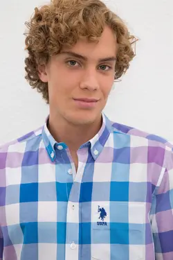 پیراهن چهارخانه مردانه یو اس پولو 50219626-VR037